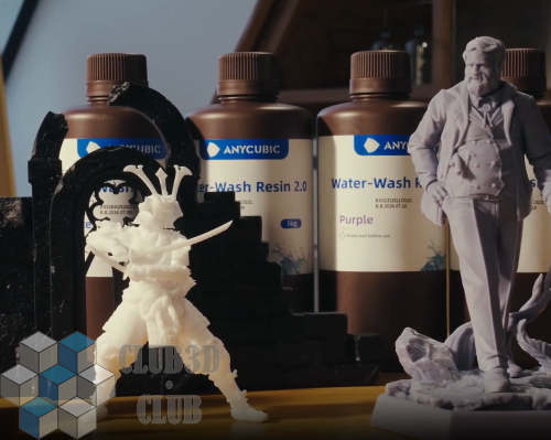 Фотополимерная смола Вода смываемая Anycubic Water-Wash 2.0 Resin UV для 3Д принтеров LCD DLP 405нм , Серая , 1 литр фото 6