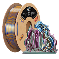 High Speed Ultra Silk PLA 4х цветный пластик CLUB3D PRO - Splendid Quartet (Red & Yellow & Blue & Green) 1KG (1,75мм)