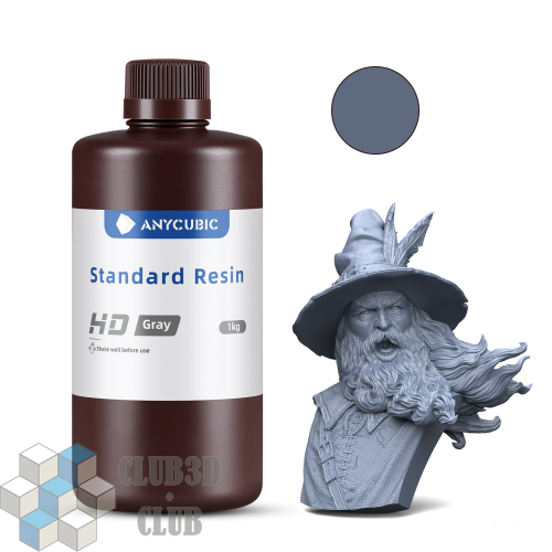 Фотополимерная смола Anycubic Basic Standart Colored UV Resin для 3D принтера 405нм HD Серый (HD Grey) 1 литр