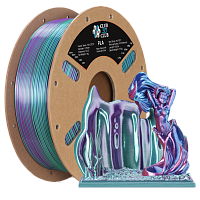 High Speed Ultra Silk PLA 4х цветный пластик CLUB3D PRO - Aurora Dream (Teal Green & Violet & Electric Pink & Indigo) 1KG (1,75мм)