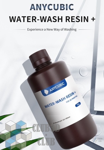 Фотополимерная смола Вода смываемая Anycubic Water-Wash Resin UV для 3Д принтеров LCD DLP 405нм , Черная (Black) , 1 литр фото 3