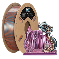High Speed Ultra Silk PLA 4х цветный пластик CLUB3D PRO - Emerald Athene (Silver& Rose Gold & Emerald Green & Wine Red) 1KG (1,75мм)