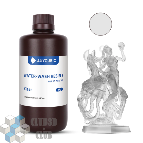 Фотополимерная смола Вода смываемая Anycubic Water-Wash Resin UV для 3Д принтеров LCD DLP 405нм , Прозрачная (Clear) , 1 литр