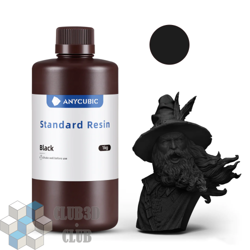 Фотополимерная смола Anycubic Basic Standart Colored UV для 3D принтера 405нм Черная (Black) 1 литр