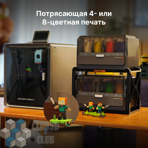 Цветной Полимерный Закрытый 3D-Принтер Anycubic Kobra S1 COMBO  2025 (ME - FFF - FDM)(Набор для сборки) фото 4