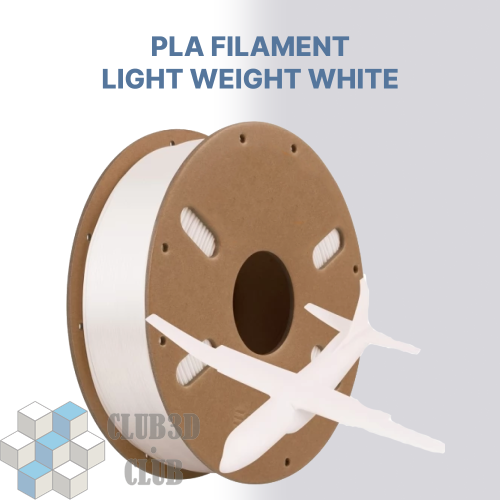 PLA Супер Легкий пластик (Light Weight) CLUB3D PRO -  Белый (White) 0.75KG (1.75мм)