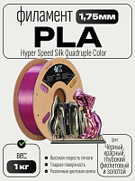 High Speed Ultra Silk PLA 4х цветный пластик CLUB3D PRO - Twilight Glow (Black & Red & Deep Purple & Gold 1KG (1,75мм)