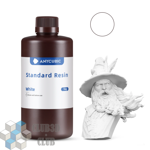 Фотополимерная смола Anycubic Basic Standart Colored UV для 3D принтера 405нм Белая (White) 1 литр