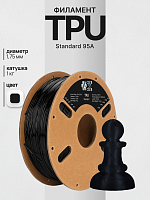 TPU - 95A нить (Filament Пруток) CLUB3D PRO - Черная (Black) 1KG (1,75мм)