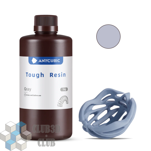 Фотополимерная особопрочная смола Anycubic Tough Resin для 3D принтера 405нм Серая (Grey) 1 литр
