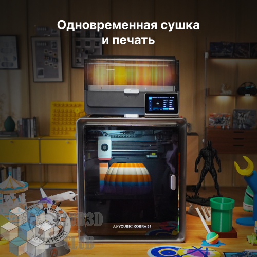 Цветной Полимерный Закрытый 3D-Принтер Anycubic Kobra S1 COMBO  2025 (ME - FFF - FDM)(Набор для сборки) фото 3