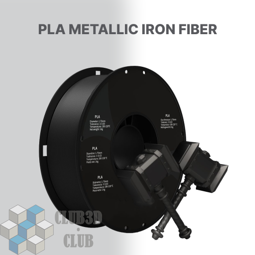 Metallic PLA Iron Fiber наполненный Железом пластик (Filament Пруток) CLUB3D PRO - Железо (Iron) 1KG (1,75мм)