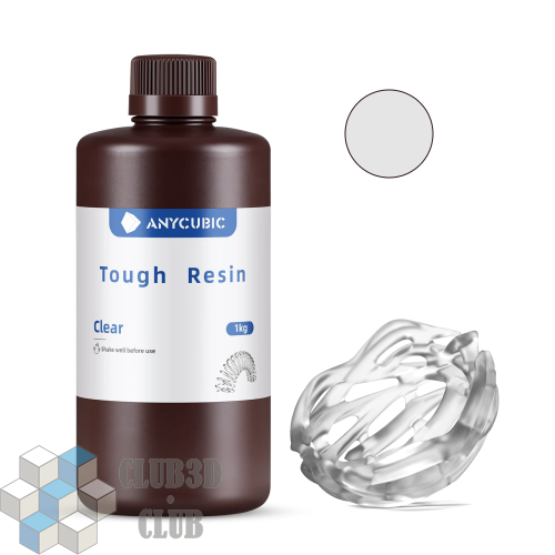Фотополимерная особопрочная смола Anycubic Tough Resin для 3D принтера 405нм Полупрозрачный (Clear) 1 литр