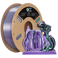 High Speed Ultra Silk PLA 4х цветный пластик CLUB3D PRO - Royal Essence (Lane & Purple & Silver & Black & Green) 1KG (1,75мм)