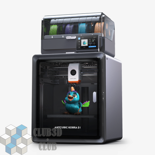 Цветной Полимерный Закрытый 3D-Принтер Anycubic Kobra S1 COMBO  2025 (ME - FFF - FDM)(Набор для сборки)