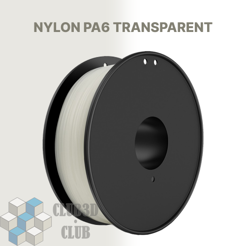 Nylon PA6 пластик (Filament Пруток) для FDM 3D принтеров (Anycubic,Picaso,Hercules,Bambu Lab,GHOST6) Прозрачный (Transparent) 1KG (1,75мм)