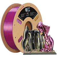 High Speed Ultra Silk PLA 4х цветный пластик CLUB3D PRO - Twilight Glow (Black & Red & Deep Purple & Gold 1KG (1,75мм)