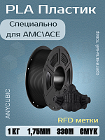 PLA пластик (Filament Пруток) для FDM 3D принтеров CLUB3D Base - Черный (Black) 1KG (1,75мм)